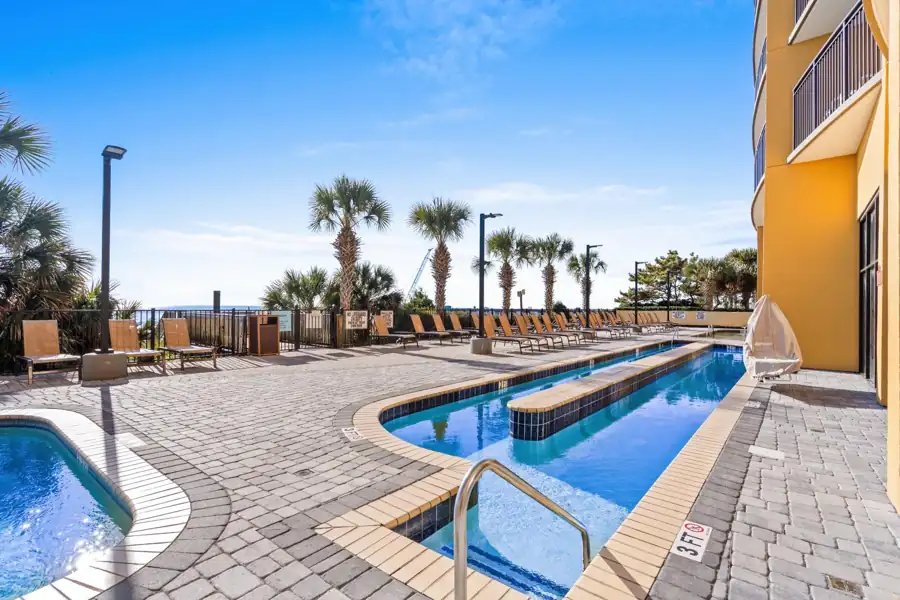 Outdoor pool and oceanfront sun deck