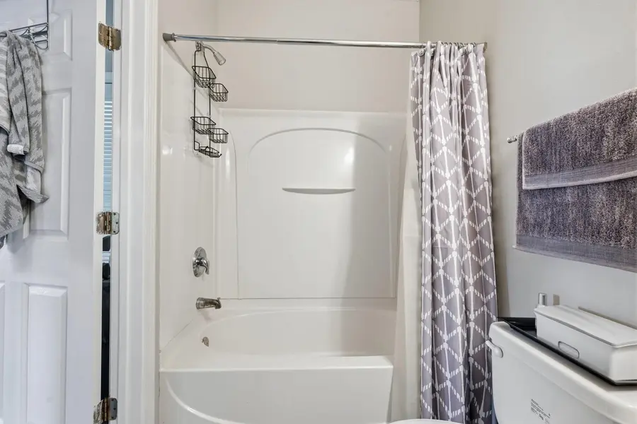 Bathroom vanity and walk-in shower