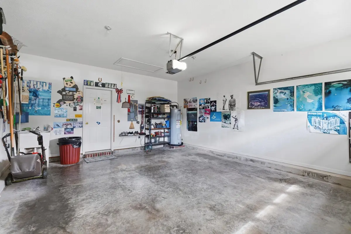 Interior of the attached two-car garage